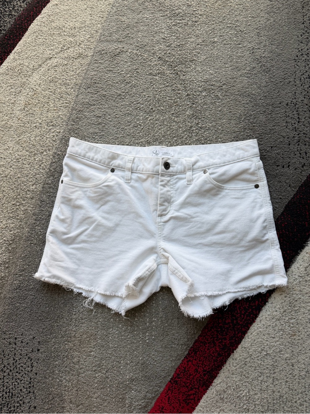 Carve Designs White Corduroy Cut Off Shorts